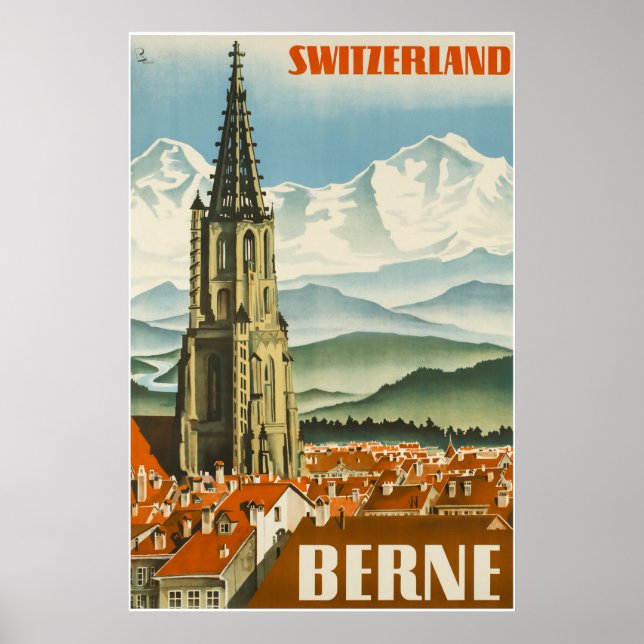 Póster Berna, Suiza, afiche de viajes (Frente)
