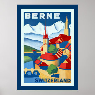 Póster Berna ~ Suiza: Viajes suizos vintage