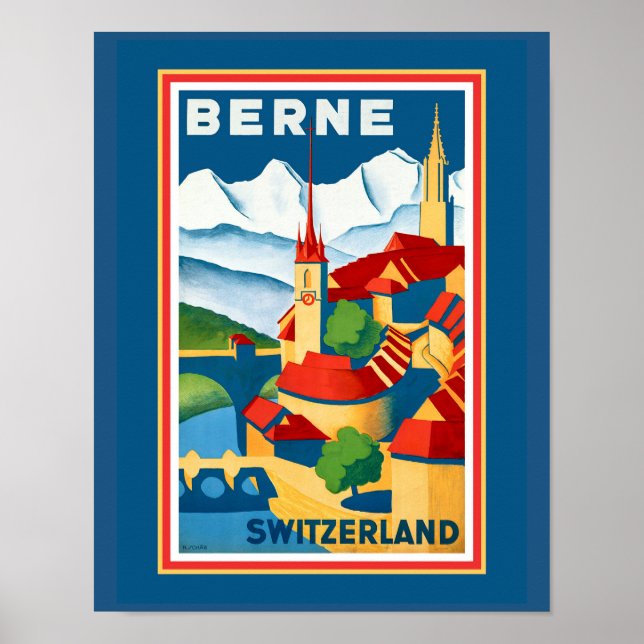 Póster Berne, Poster de Suiza (Frente)