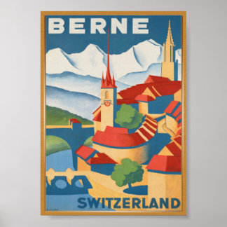 Póster BERNE Suiza Vintage Travel Poster