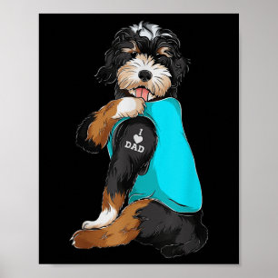 Póster Bernedoodle I Love Dad Tattoo Apparte, Dog Dad Gif
