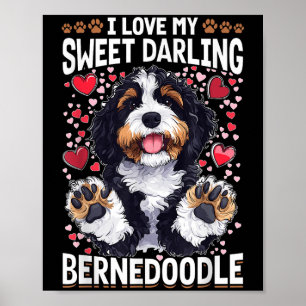 Póster Bernedoodle Perro Raza Yo Amo Mi Dulce Berlina