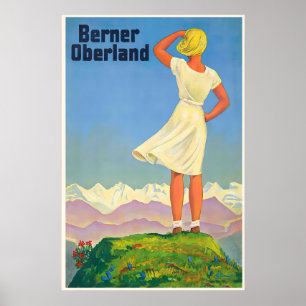 Póster Berner Oberland Alpes suizos Suiza Mundo