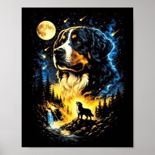 Póster Bernés aullando a la luna vintage 90s
