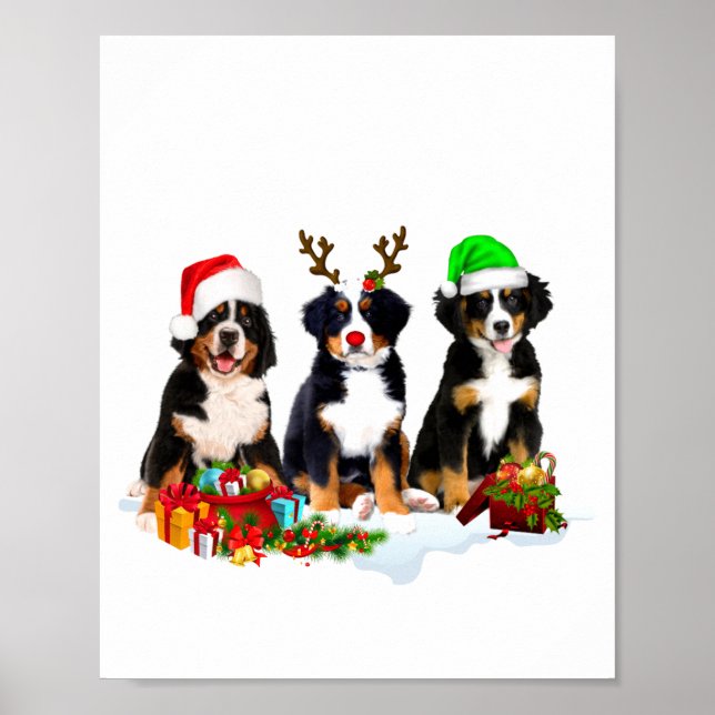 Póster Bernese Mountain Dog Christmas Cute Fullprint  (Frente)
