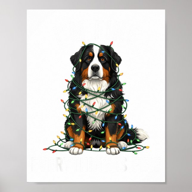 Póster Bernese Mountain Dog Christmas I'm Fine Everything (Frente)