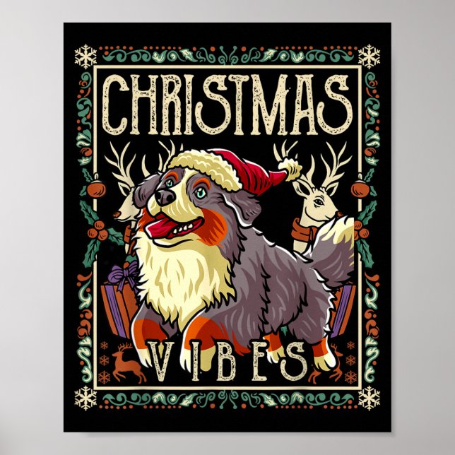 Póster Bernese Mountain Dog Christmas Vibes Dog Santa Cla (Frente)