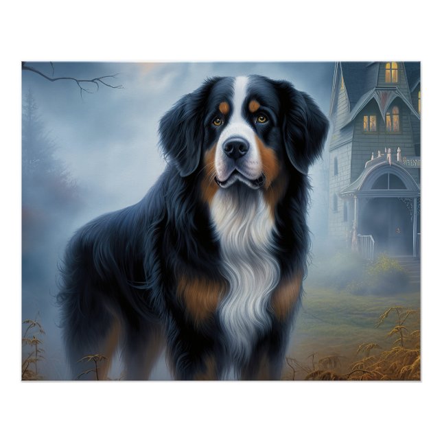 Póster Bernese Mountain Halloween Scary (Anverso)