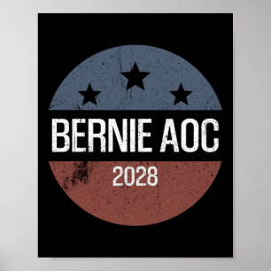 Póster Bernie Aoc 2028 Bernie Sanders Alexandria Cortez P