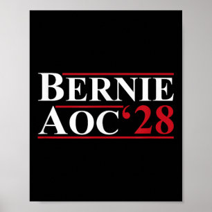 Póster Bernie Aoc 2028 Bernie Sanders Alexandria Cortez P