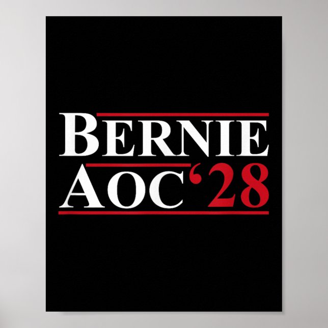 Póster Bernie Aoc 2028 Bernie Sanders Alexandria Cortez P (Frente)