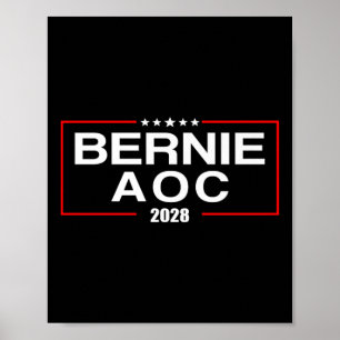 Póster Bernie Aoc 2028 Bernie Sanders Alexandria Cortez P