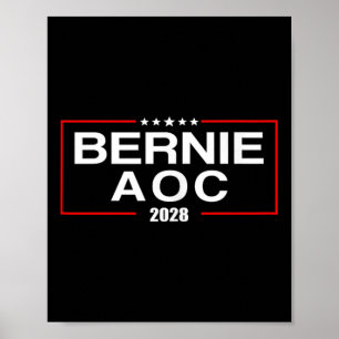 Póster Bernie Aoc 2028 Bernie Sanders Alexandria Cortez P