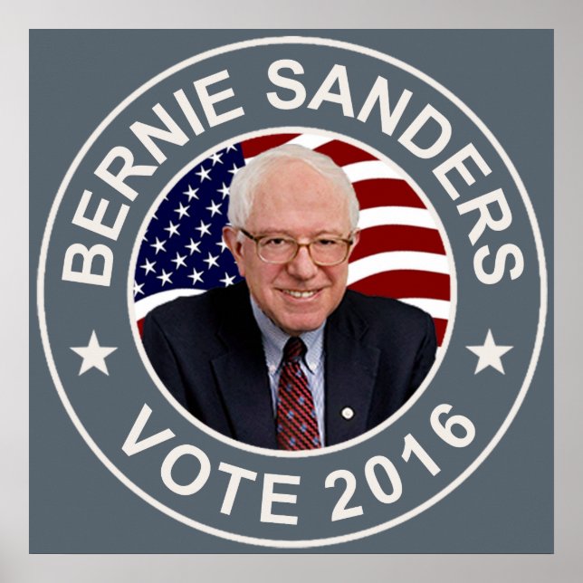 Póster Bernie Sanders Bandera de Estados Unidos (Frente)