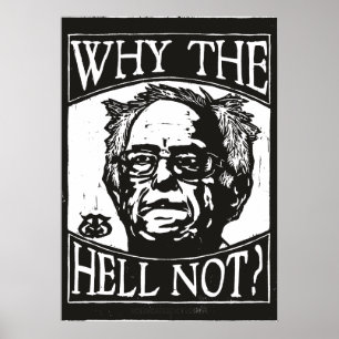Póster Bernie Sanders Grabado en madera, Por qué diablos