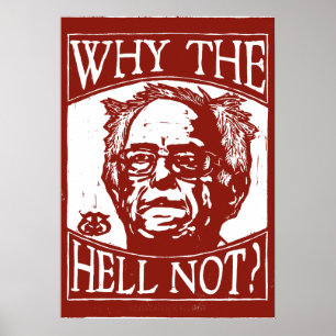 Póster Bernie Sanders Grabado en madera, Por qué diablos