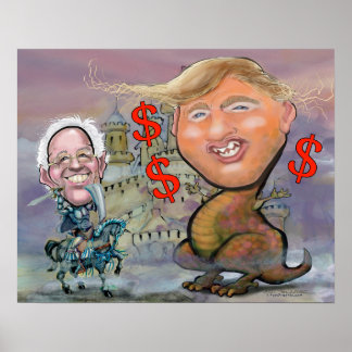 Póster Bernie Sanders gravando al multimillonario bestia