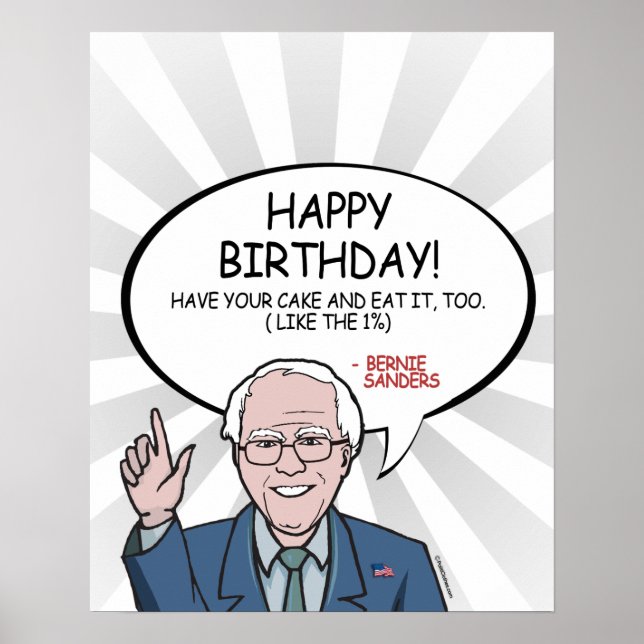 Póster Bernie Sanders Greeting - Feliz cumpleaños -.png (Frente)