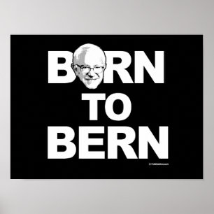 Póster Bernie Sanders - Nacido en Berna - Humor político