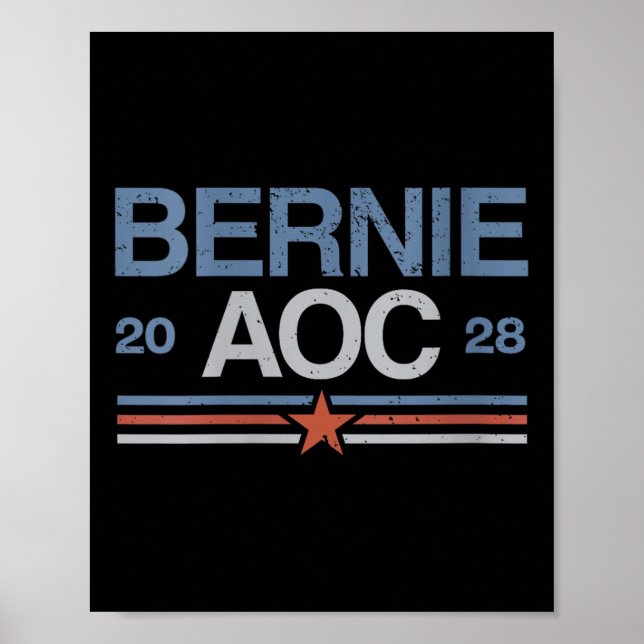Póster Bernie Sanders Y Aoc V-neck (Frente)