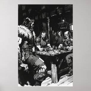 Póster Bernie Wrightson Black Ink Comic Art Style Poster