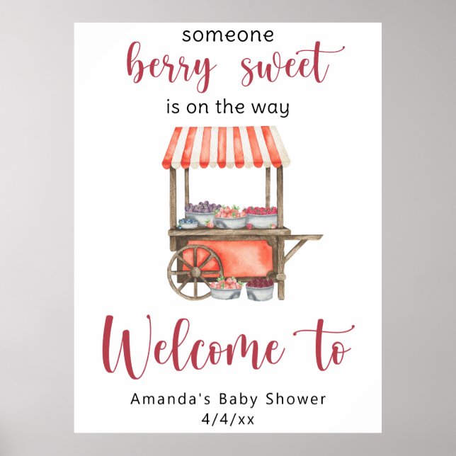 Póster Berries Baby shower (Frente)