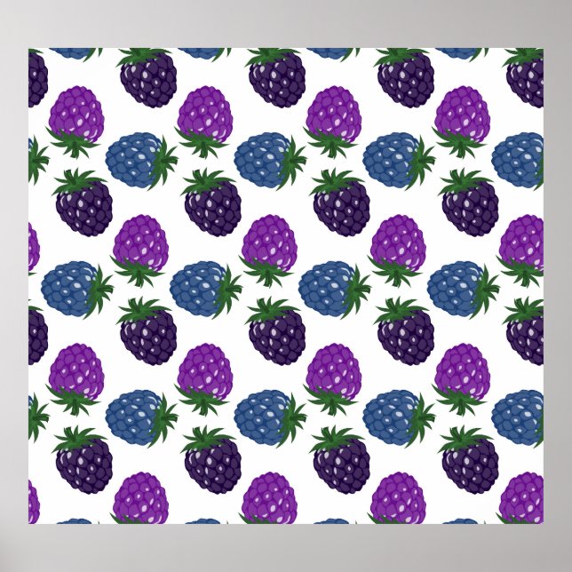 Póster Berries Coloridas: Patrón Multicolored Seamless. (Frente)