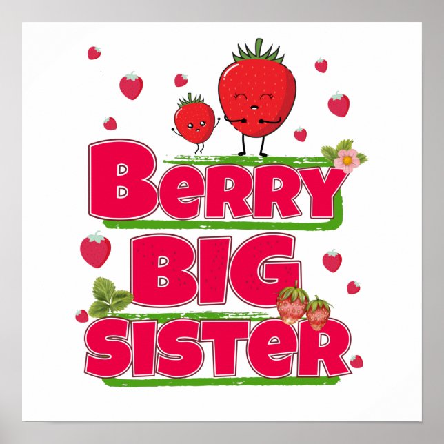Póster Berry Big Sister - Cute Fresa Pun (Frente)