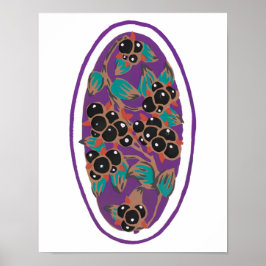 Póster Berry botánica , Clíparte floral Art Déco Pequeña