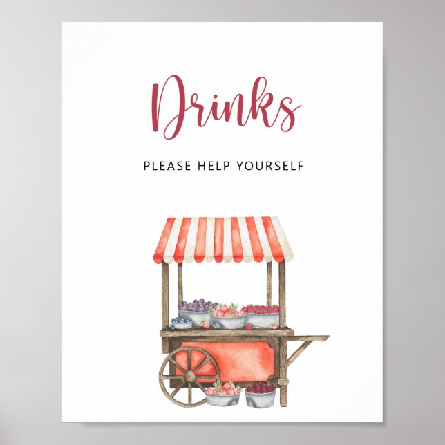 Póster Berry cart - Drinks help yourself  Poster (Frente)