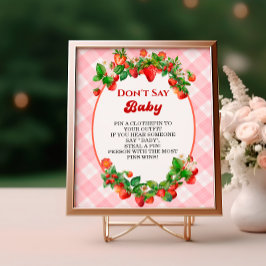 Póster Berry Cute Pink Gingham No Dice Juego Del Bebé