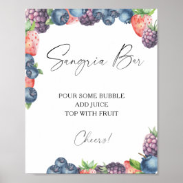 Póster Berry dulce acuarela - barra sangrienta