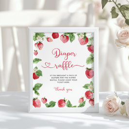 Póster Berry dulce ducha de bebé. Ramificación de pañales