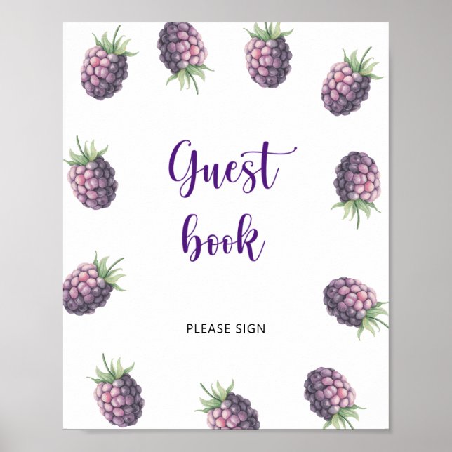 Póster Berry dulce \ Libro de invitados (Frente)