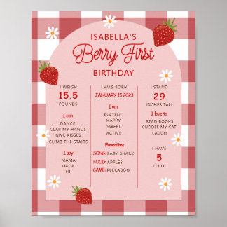 Póster Berry First Birday Milestone Poster