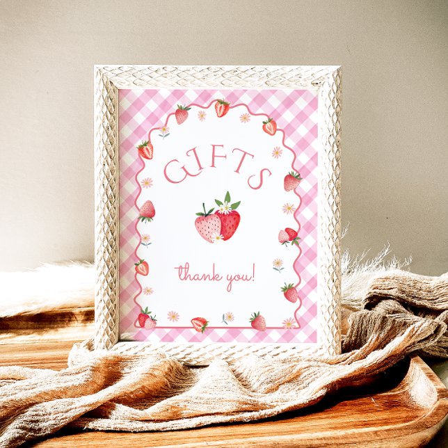 Póster Berry First Birday Strawberry Gifts (Subido por el creador)