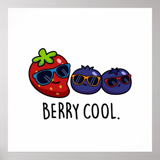 Póster Berry Guay Funny Strawberry Blueberry Pun (Frente)
