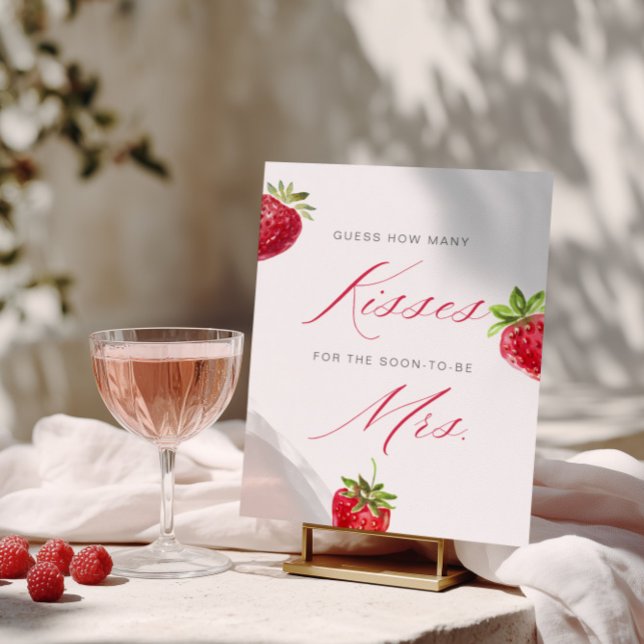 Póster Berry in Love Bridal Shower Guess How Many Kisses (Subido por el creador)
