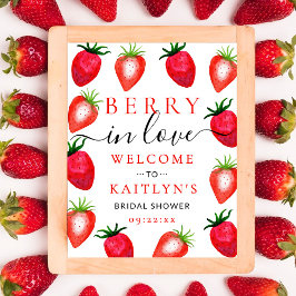 Póster Berry In Love Strawberry Bridal Shower
