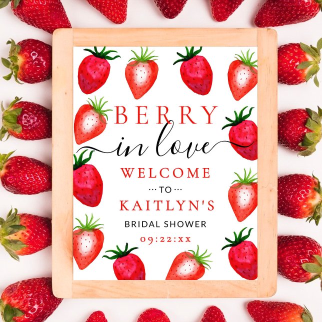 Póster Berry In Love Strawberry Bridal Shower (Subido por el creador)