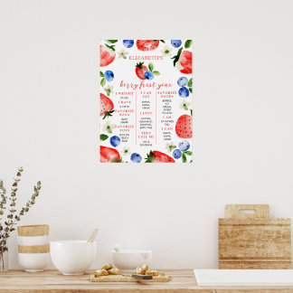 Póster Berry Sweet 1ST BIRTHDAY MILESTONE Poster