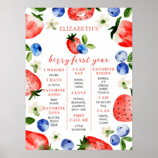 Póster Berry Sweet 1ST BIRTHDAY MILESTONE Poster