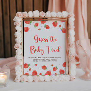Póster Berry Sweet Baby Shower Adivina El Rótulo De Comid