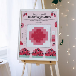 Póster Berry Sweet Baby Shower Betting Squares Rótulo
