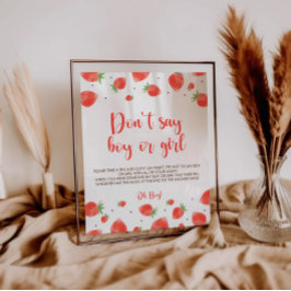 Póster Berry Sweet Baby Shower Game Rótulo