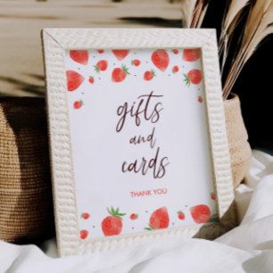 Póster Berry Sweet Baby Shower Gifts and Cards Rótulo