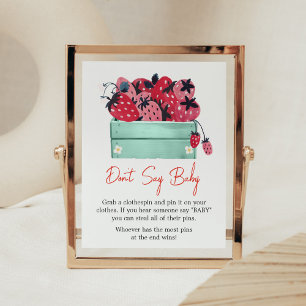 Póster Berry Sweet Baby Shower no diga bebé