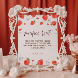 Póster Berry Sweet Baby Shower Pacifier Hunt Game Rótulo