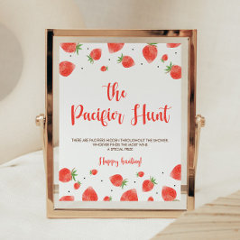 Póster Berry Sweet Baby Shower Pacifier Hunt Game Rótulo