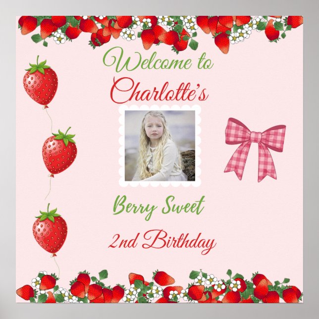 Póster Berry Sweet Birthday Welcome Photo (Frente)